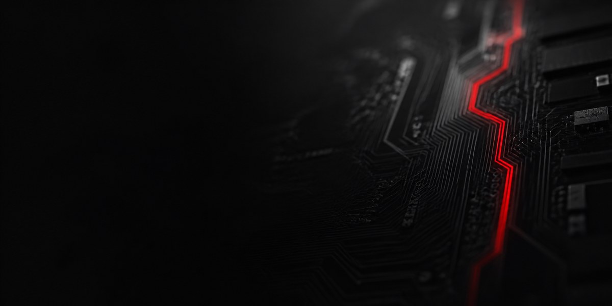 Abstract red circuit trace